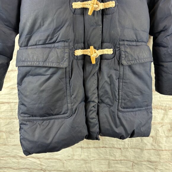 Crewcuts Girls 6 / 7 Blue Down Filled Toggle Faux Fur Hooded Winter Jacket - Picture 5 of 10